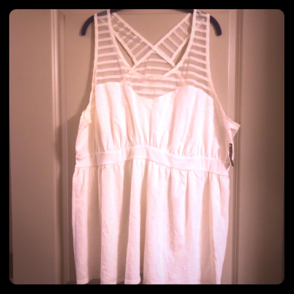 Lane Bryant Ivory Racerback Tank Top